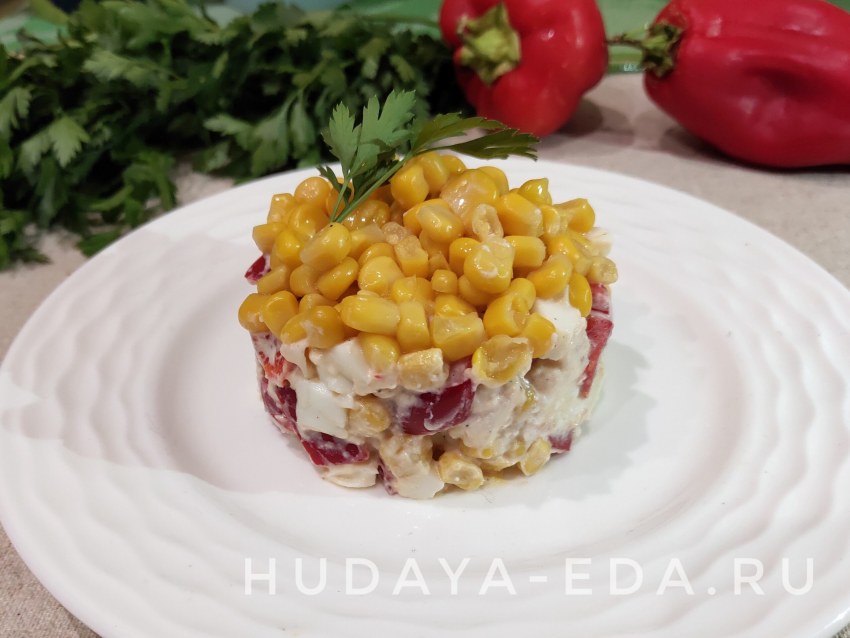 Салат с кукурузой консервированной
