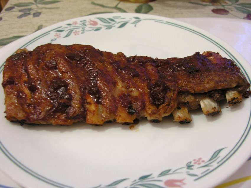 Копчёные рёбрышки с картошкой