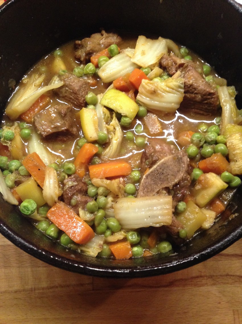 Баранина корейка тушеная с овощами