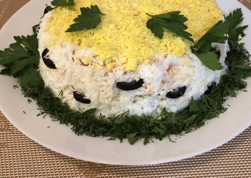 Салат белый лебедь