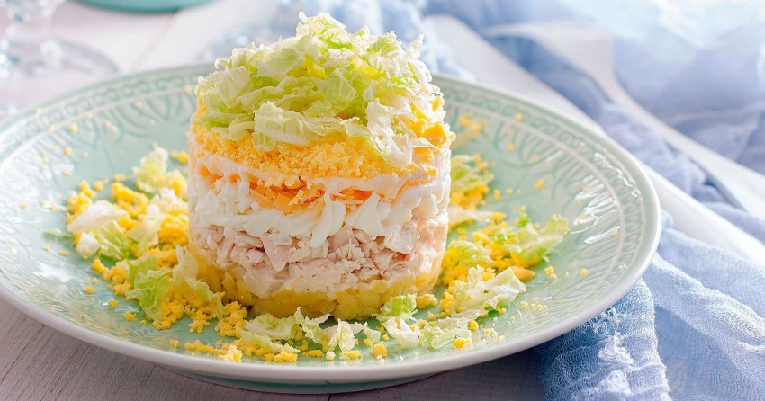Салат невеста с курицей