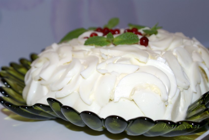 Салат невеста с копченой курицей