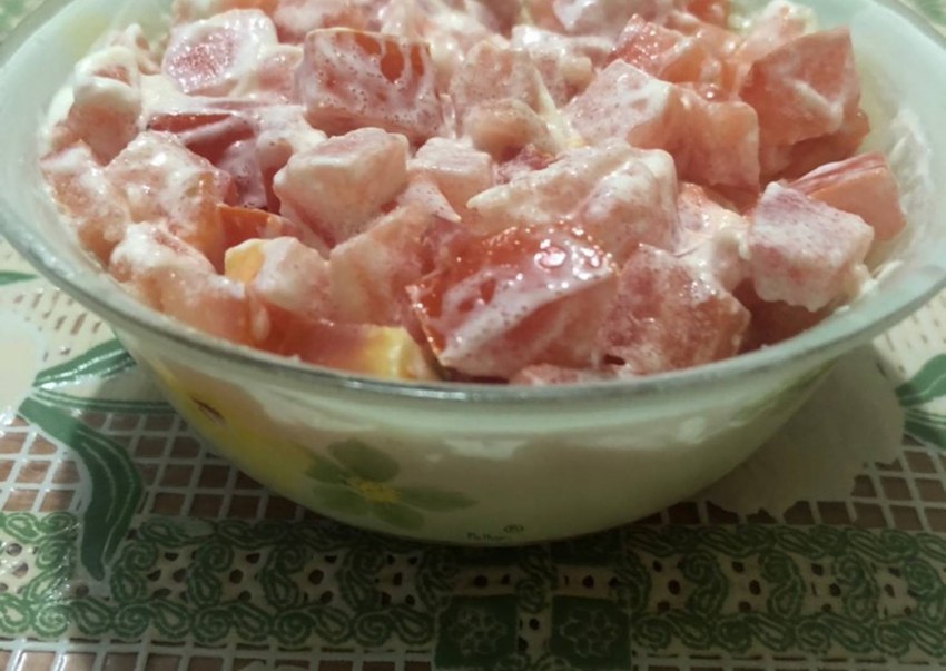 Салат с семгой и майонезом