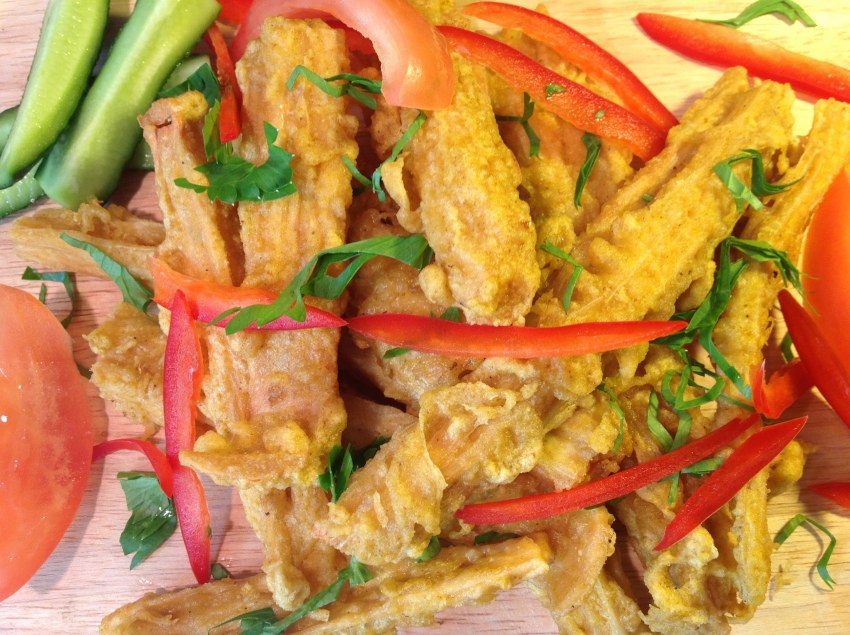 Спаржа с корейской морковкой