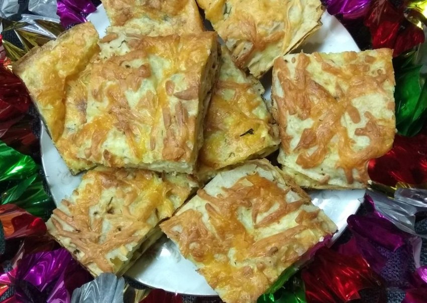 Пирог из лаваша с творогом