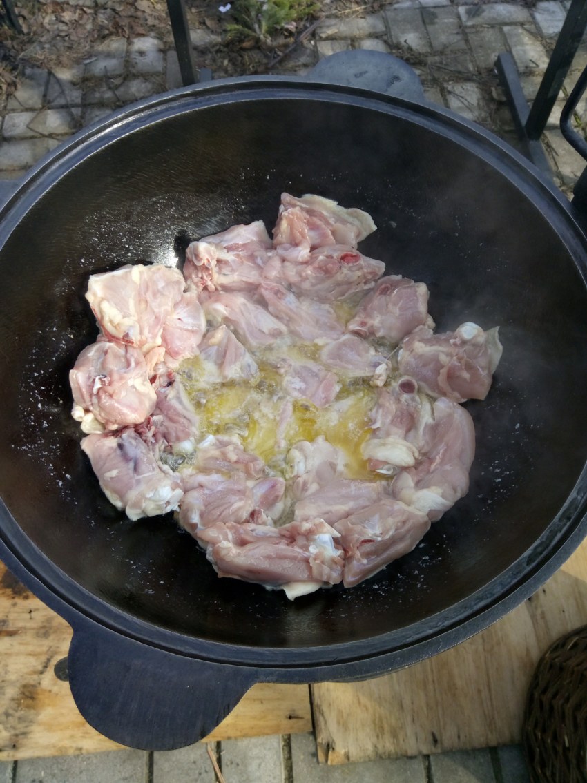Рецепт цыпленка в казане в масле растительном