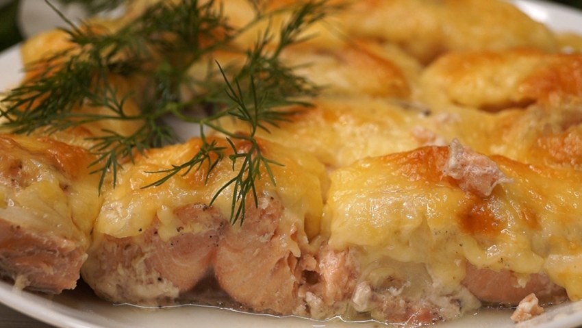 Горбуша фаршированная шампиньонами