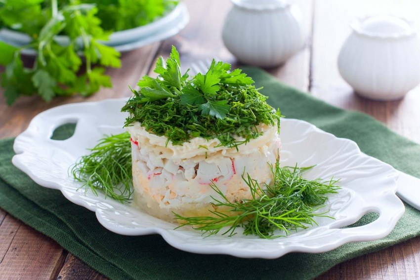 Салат Печенкин с куриной печенью слоями