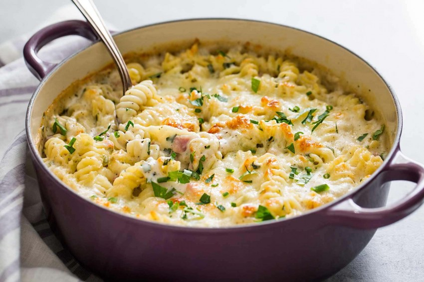 Макароны запеченные с яйцом