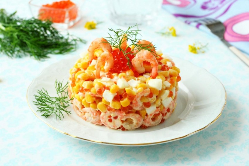 Салат с икрой