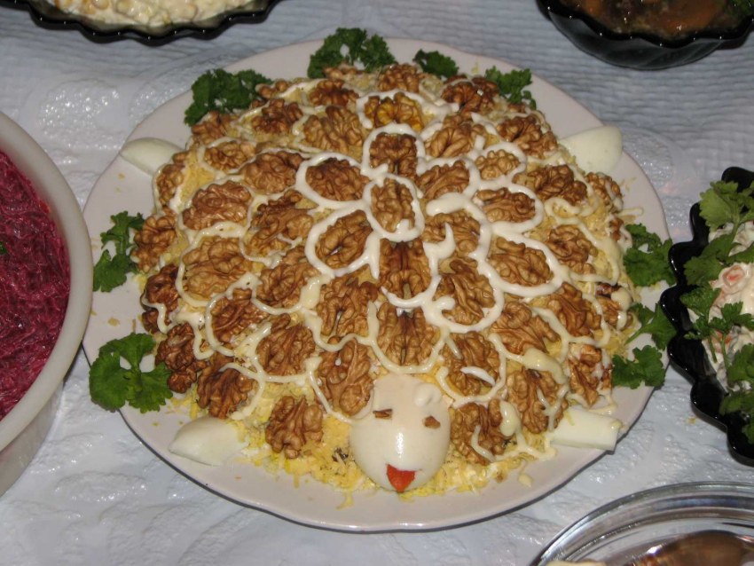 Салат черепаха с курицей