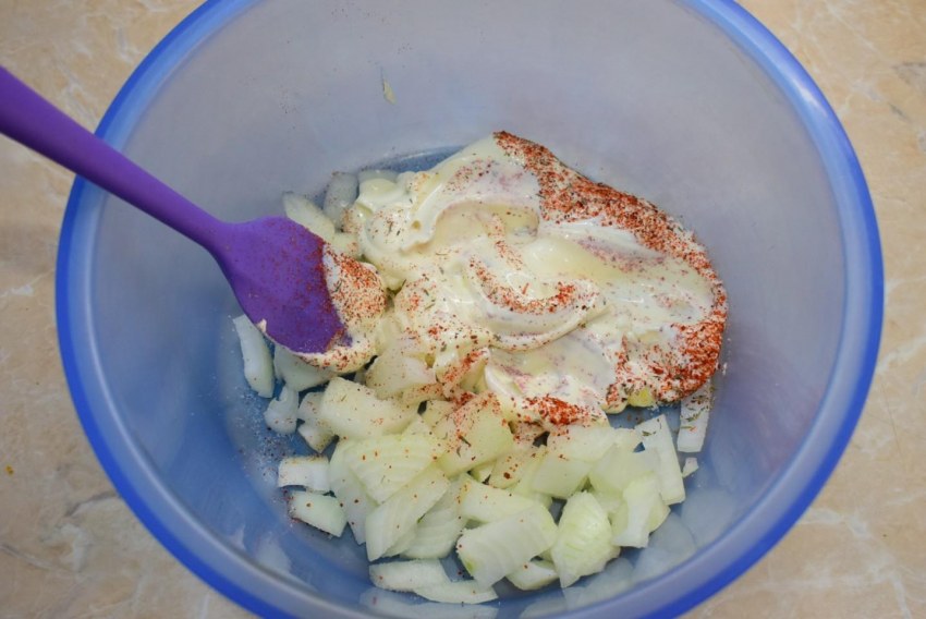 Шашлык из курицы с луком