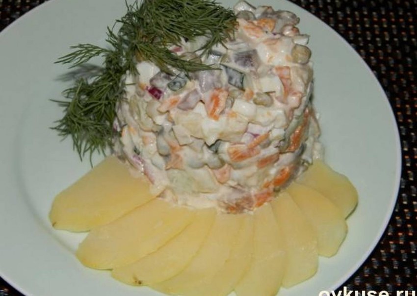 Салат селедки с молоком