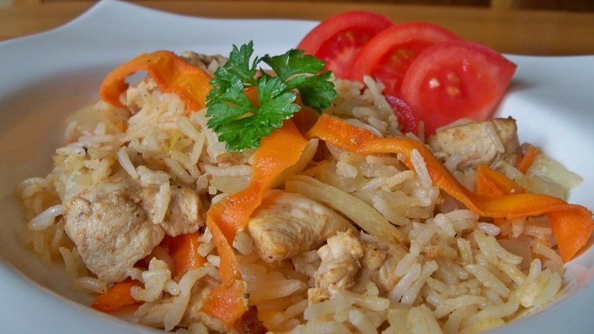 Рис с куриной грудкой в мультиварке