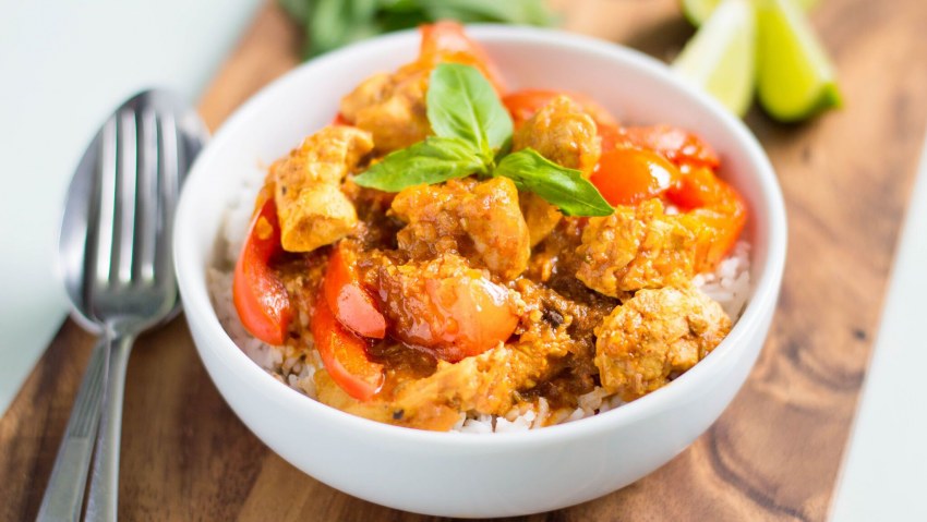 Рис с овощами и курицей