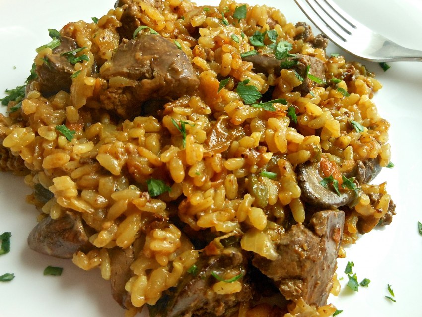 Печень с рисом
