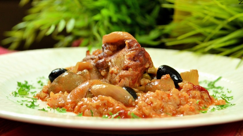 Гречка с куриной печенью
