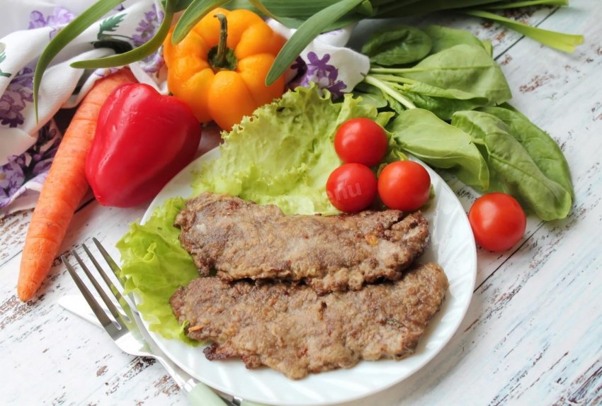 Жареные слайсы из говяжьей печени
