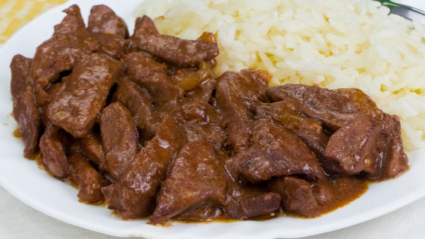 Печень с рисом
