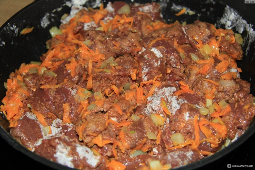 Печень тушеная с рисом