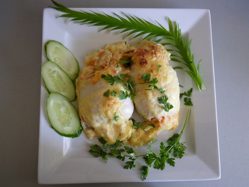 Фаршированные кальмары с грибами и сыром и яйцом в духовке