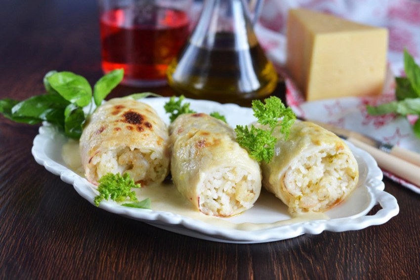 Кальмары фаршированные креветками Ивлев