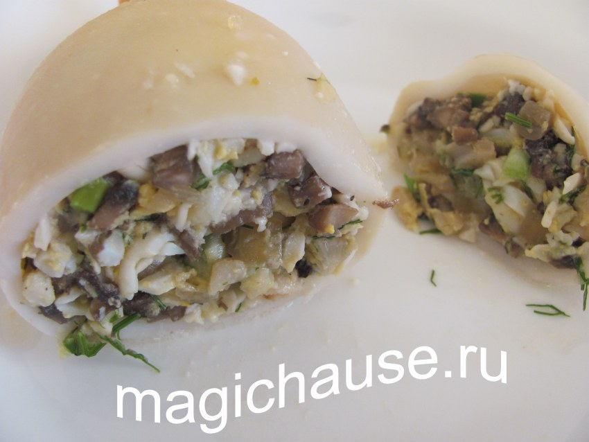 Судак фаршированный кальмарами
