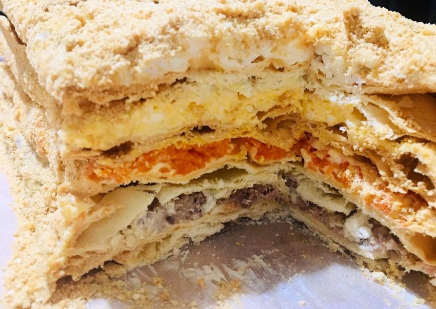 Торт закусочный Наполеон из готовых коржей