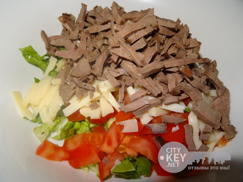 Салат мясной с сердцем говяжьим