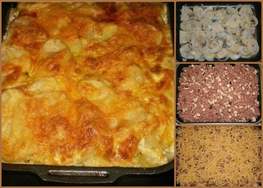 Запеканка с мясом и картошкой в духовке