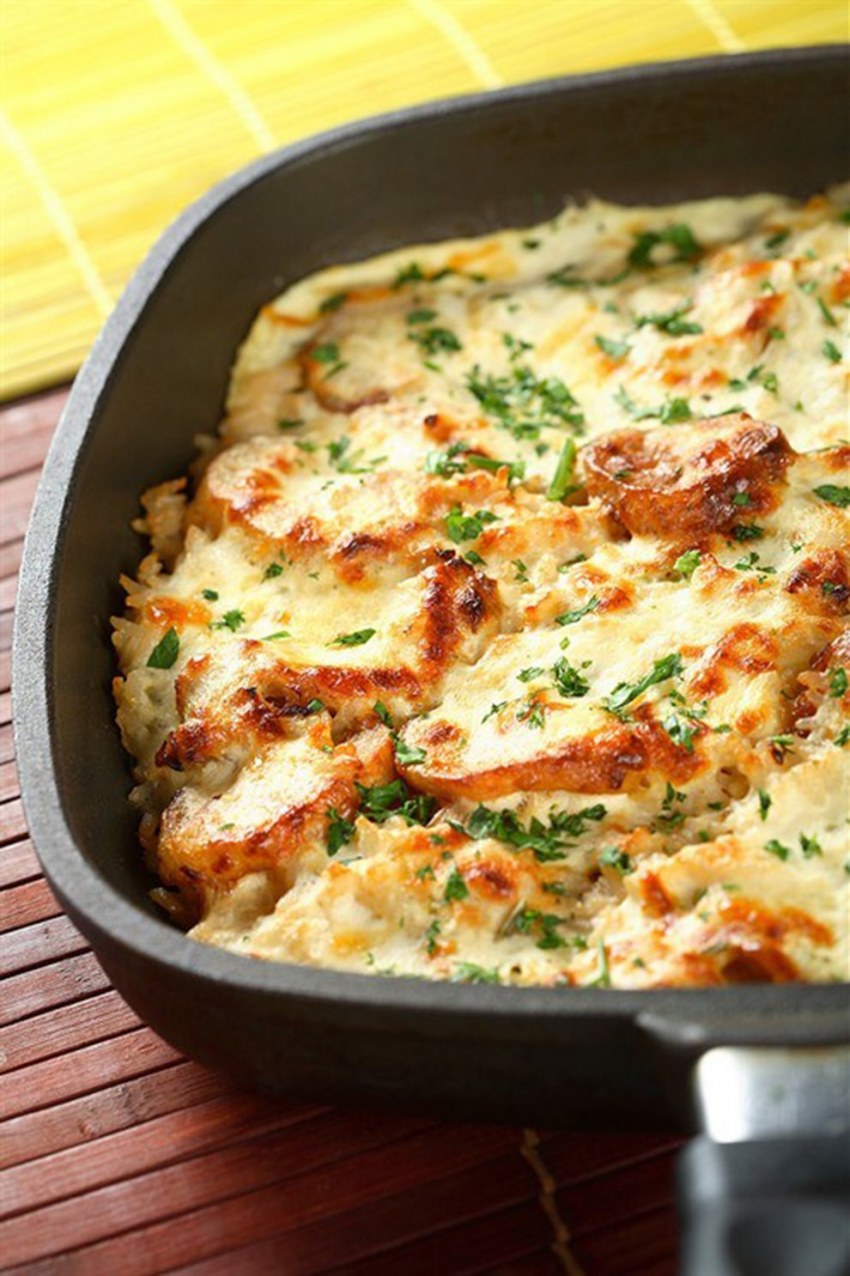 Запеканка с грибами и картофелем