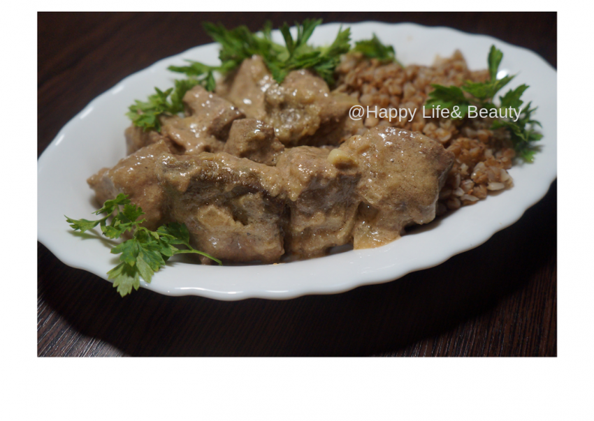 Печень куриная тушеная
