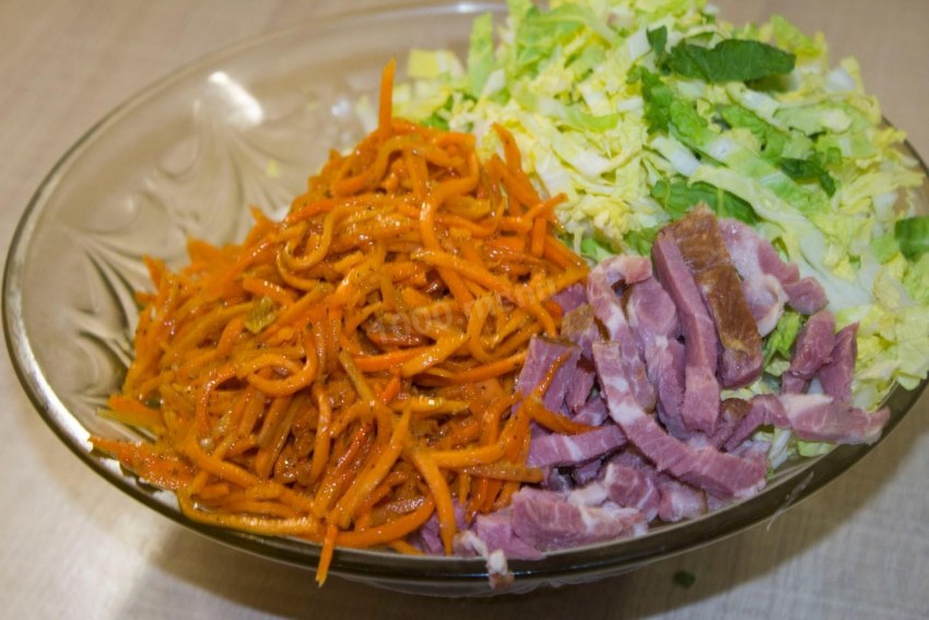 Салат Анастасия с корейской морковкой