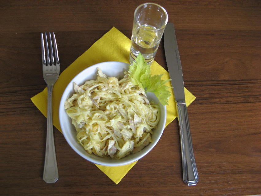Куриная грудка с консервированными персиками
