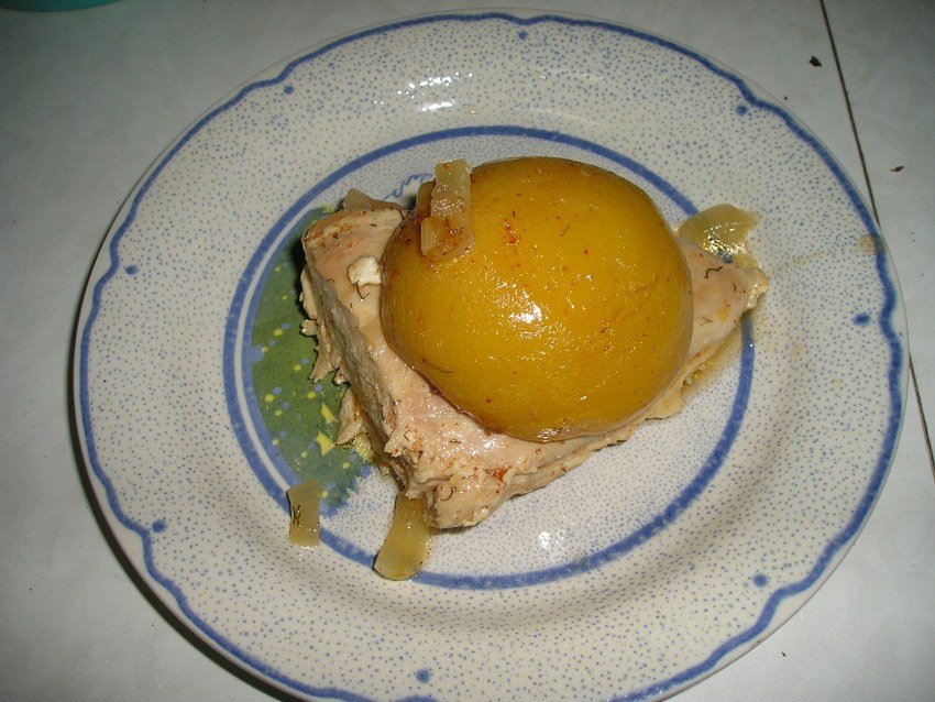 Индейка с персиками