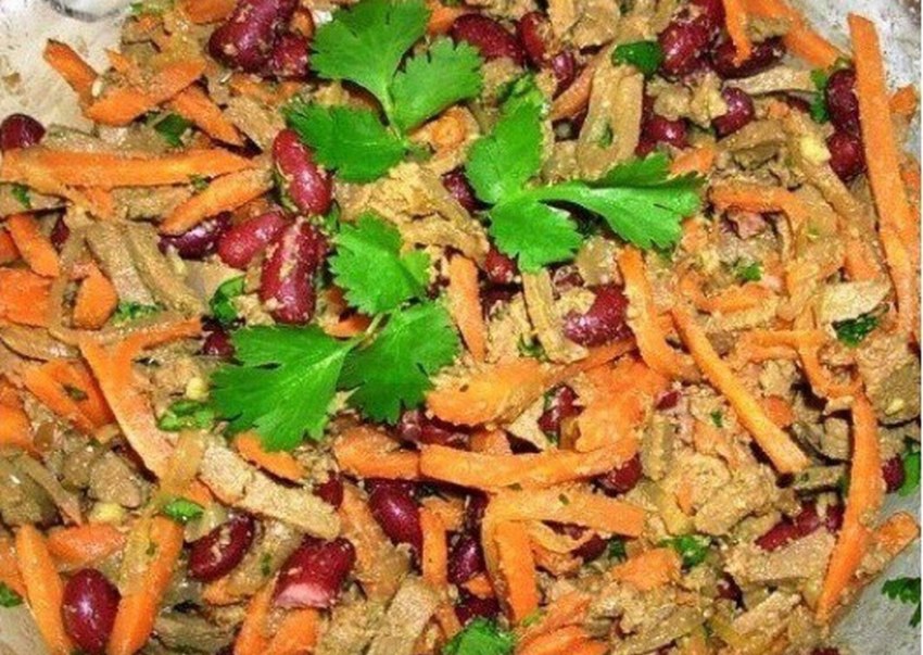 Теплый салат терияки