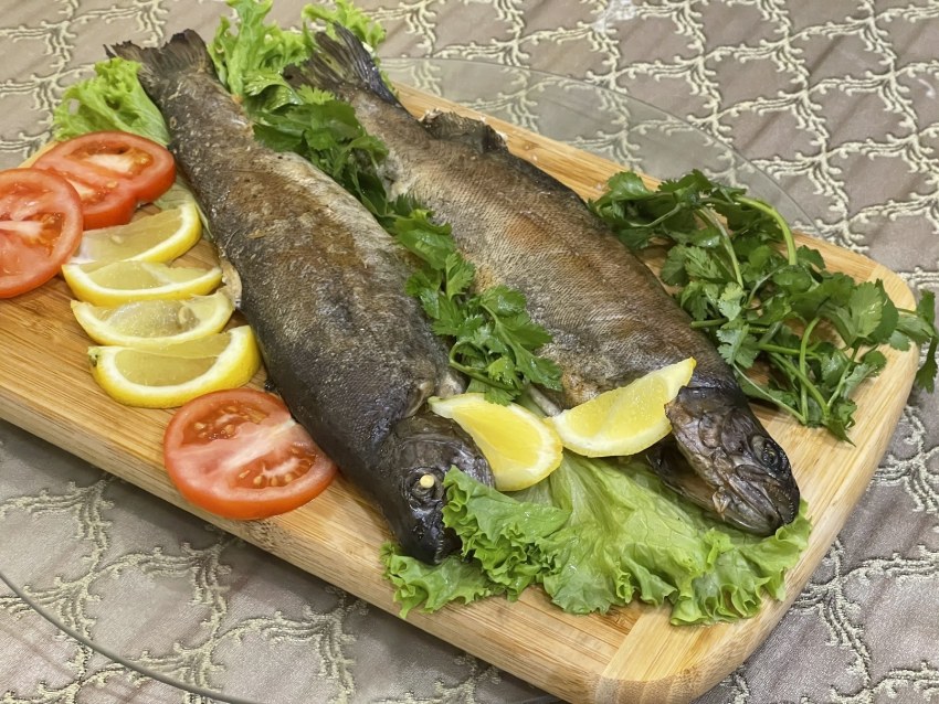 Форель фаршированная картошкой