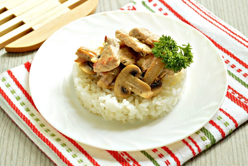 Свинина с шампиньонами китайская кухня