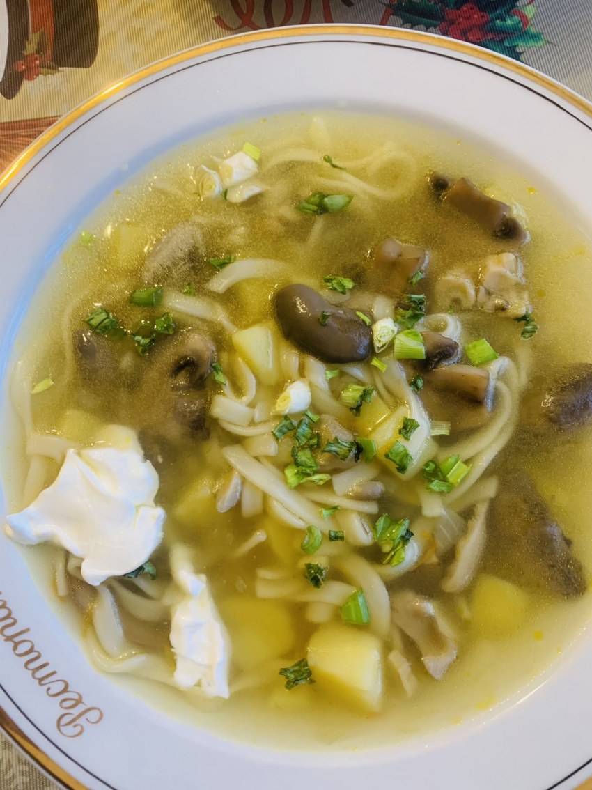 Суп с вешенками и картошкой