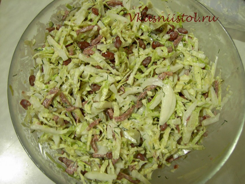 Салат с пекинской капустой и ветчиной