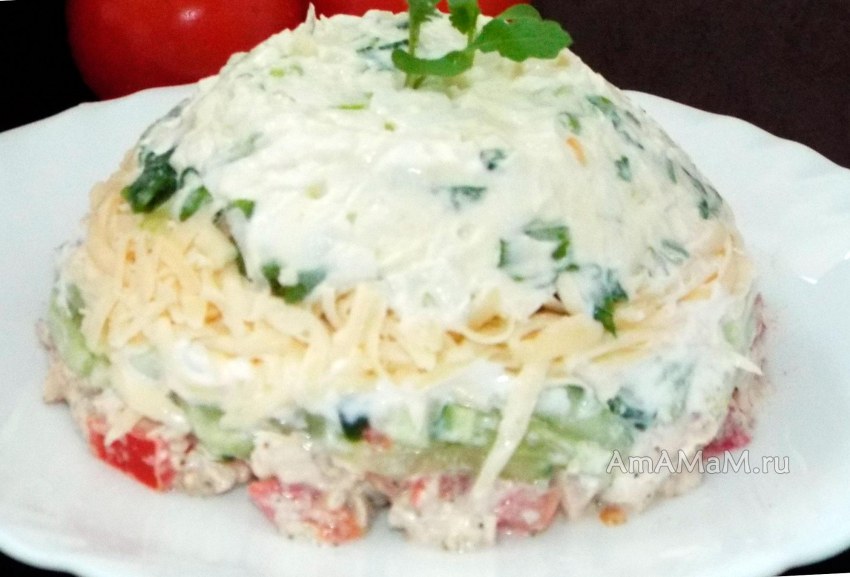 Вкусные салаты с красивыми палочками