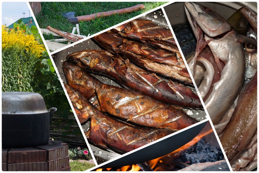 Копченая скумбрия подача