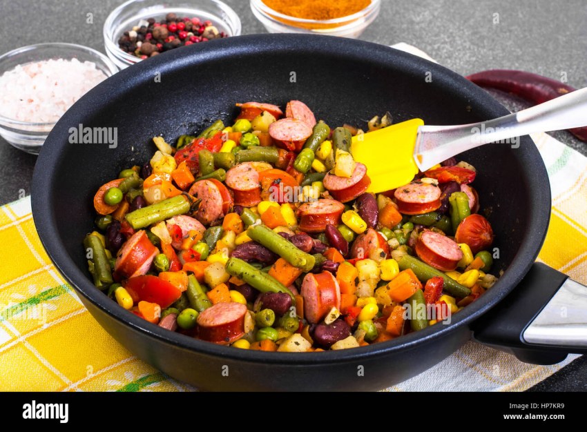 Печень с овощами