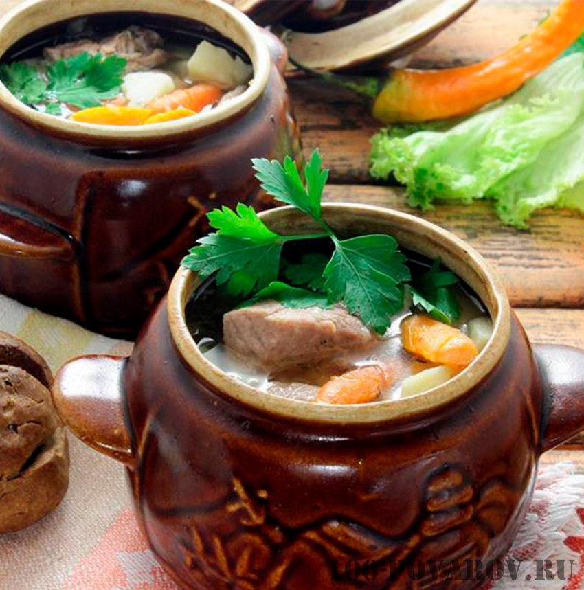 Мясо в горшочках в духовке