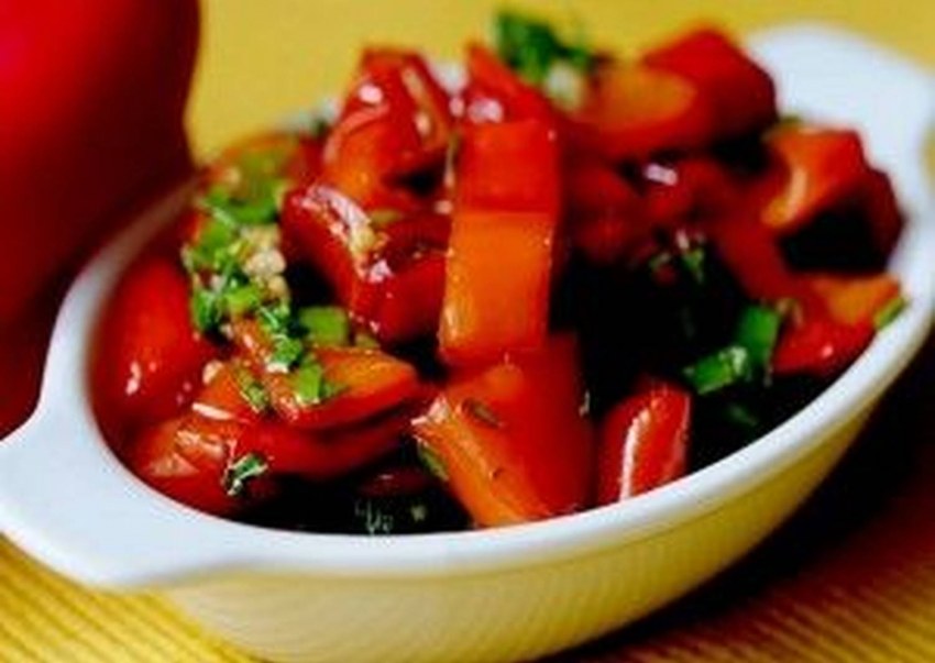 Салат с баклажанами и перцем болгарским