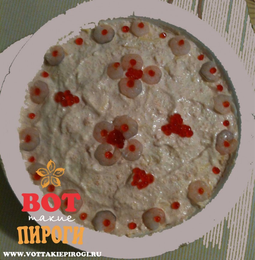 Салат с икрой мойвы