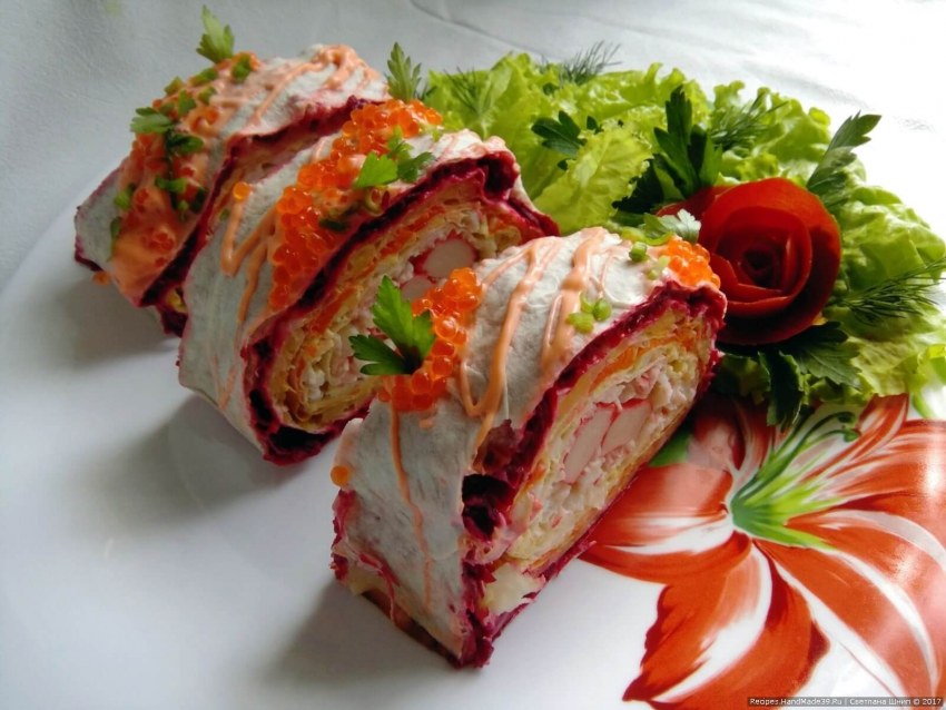 Розочки из лаваша