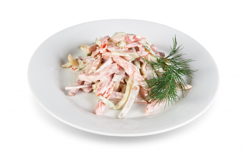 Салат нежность с кальмарами