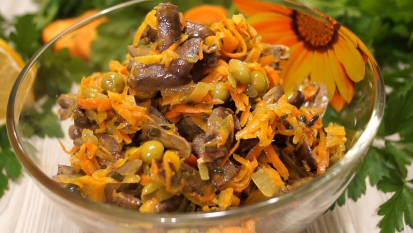 Салат Горгона с корейской морковкой