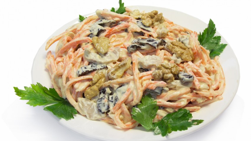 Салат из сердца свиного и корейской моркови